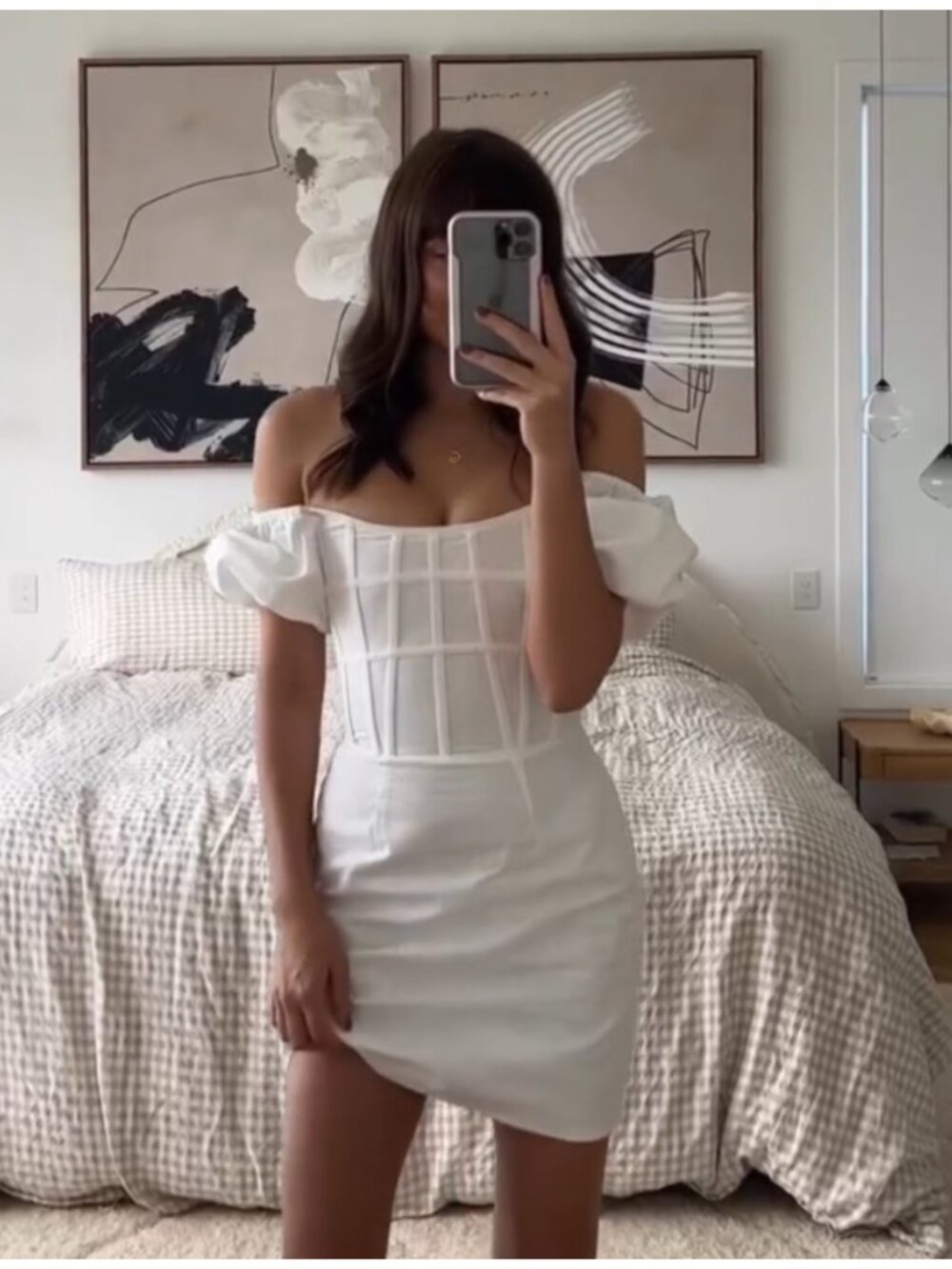 Sabo Ocean Lattice Mini Dress in White - Picture 3 of 12